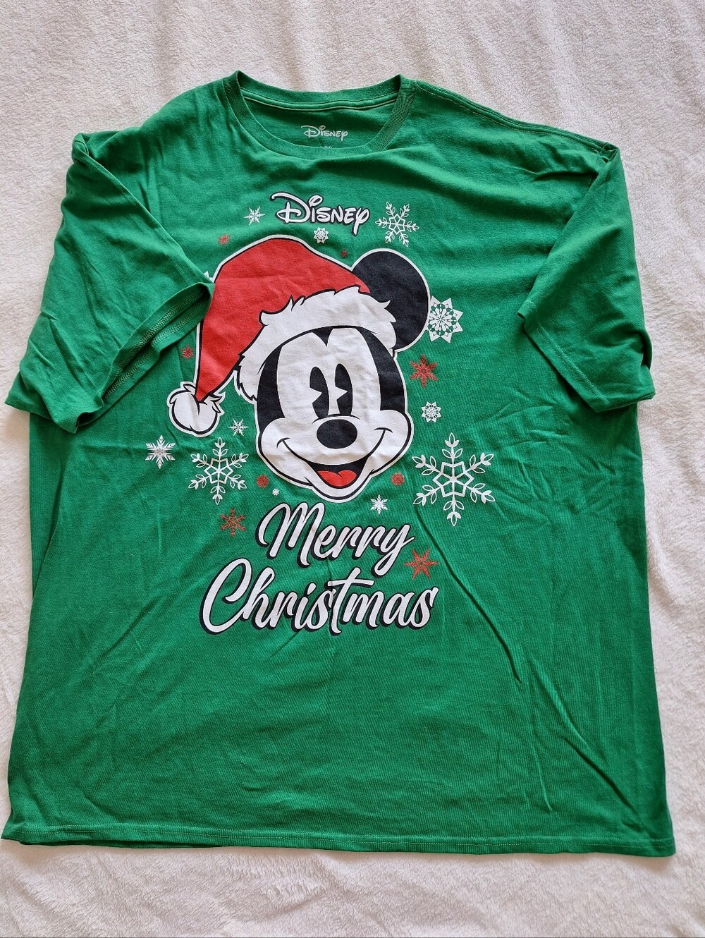 Disney Jerry Leigh Mickey Mouse Merry Christmas Green Graphic Tee Shirt 2X